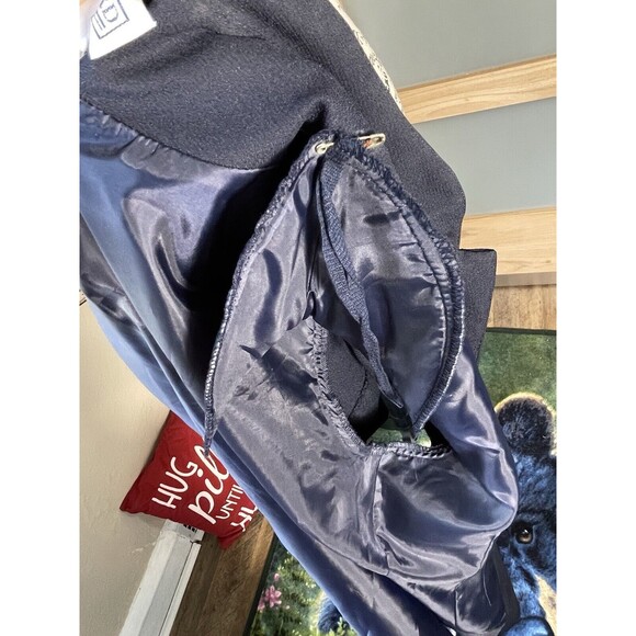 VTG 80s Jessica Howard Asymmetrical Closure Button Up Navy Blue Dress Sz 12 - Picture 9 of 11